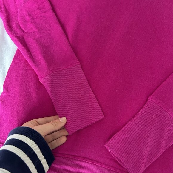 Athleta Sweater Sweatshirt Womens Xs Pink Magenta Side Slits Thumb Hole Yoga - Picture 3 of 8
